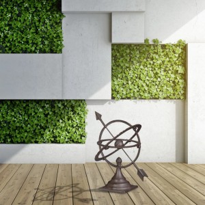 Relaxdays Sonnenuhr Gusseisen Braun mit Bodenmontage 42 cm x 33,5 cm x 32 cm