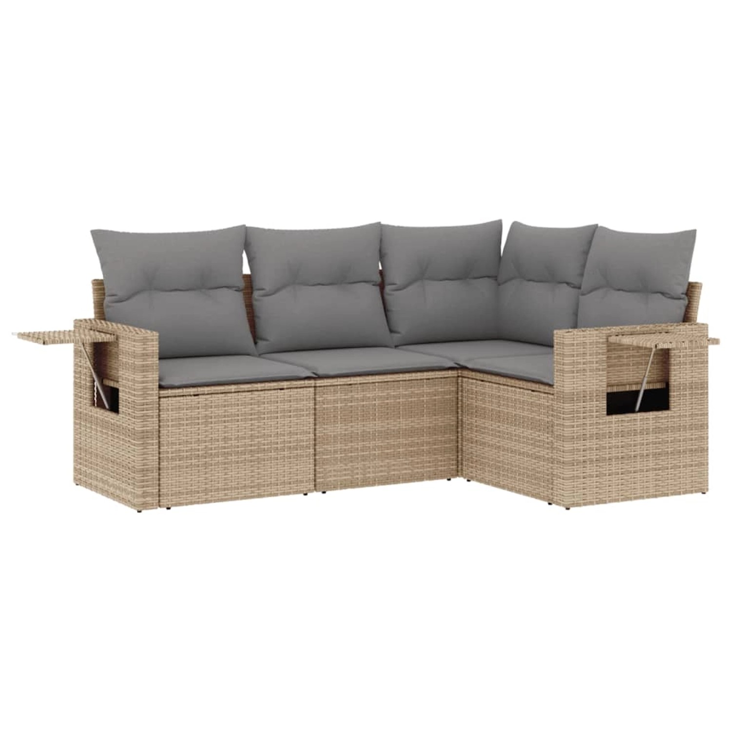 vidaXL 4-Tlg Garten-Sofagarnitur mit Kissen Beige Poly Rattan 3220108 günstig online kaufen