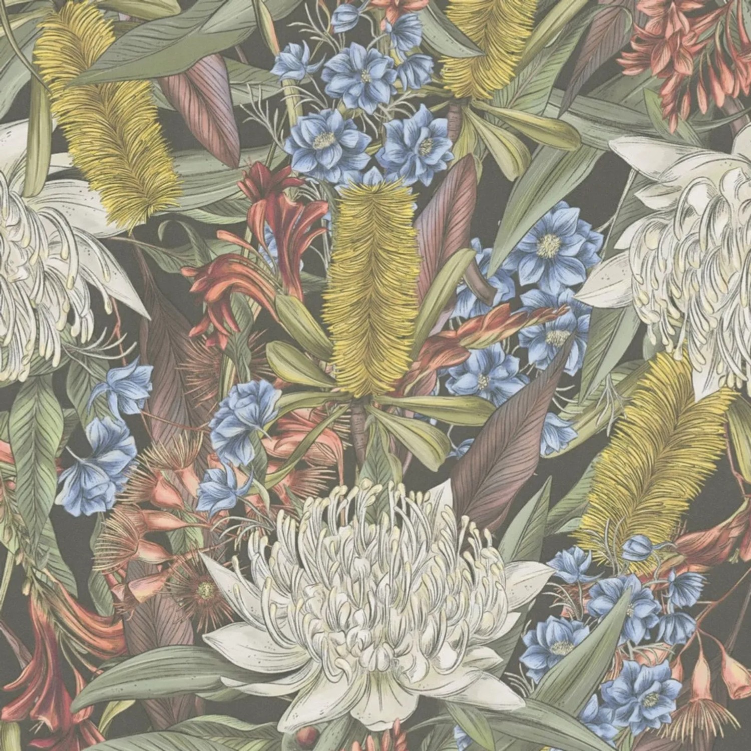 Tadessi Tapete Floral M1-No.4503 Vliestapete in Schwarz