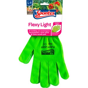 Spontex Flexy Light Handschuhe Gr. 8, grüne Haushaltshandschuhe mit Anti-Rutsch-Noppen.