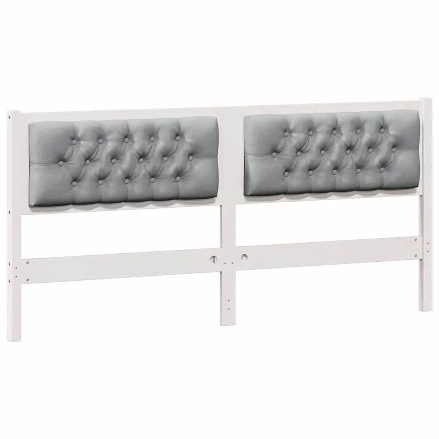 vidaXL Kopfteil Sonstiges Weiß und Hellgrau 160 cm Massivholz Kiefer 879003