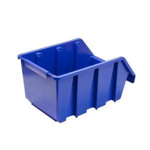 Blaue PROREGAL Sichtlagerbox (12,6x17x24cm) aus Polypropylen, ideal für Aufbewahrungssysteme.