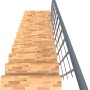 Minka Mittelholmtreppe Comfort Top Buche Grau, Ansicht von oben. Innentreppe mit Holzstufen und grauem Geländer.