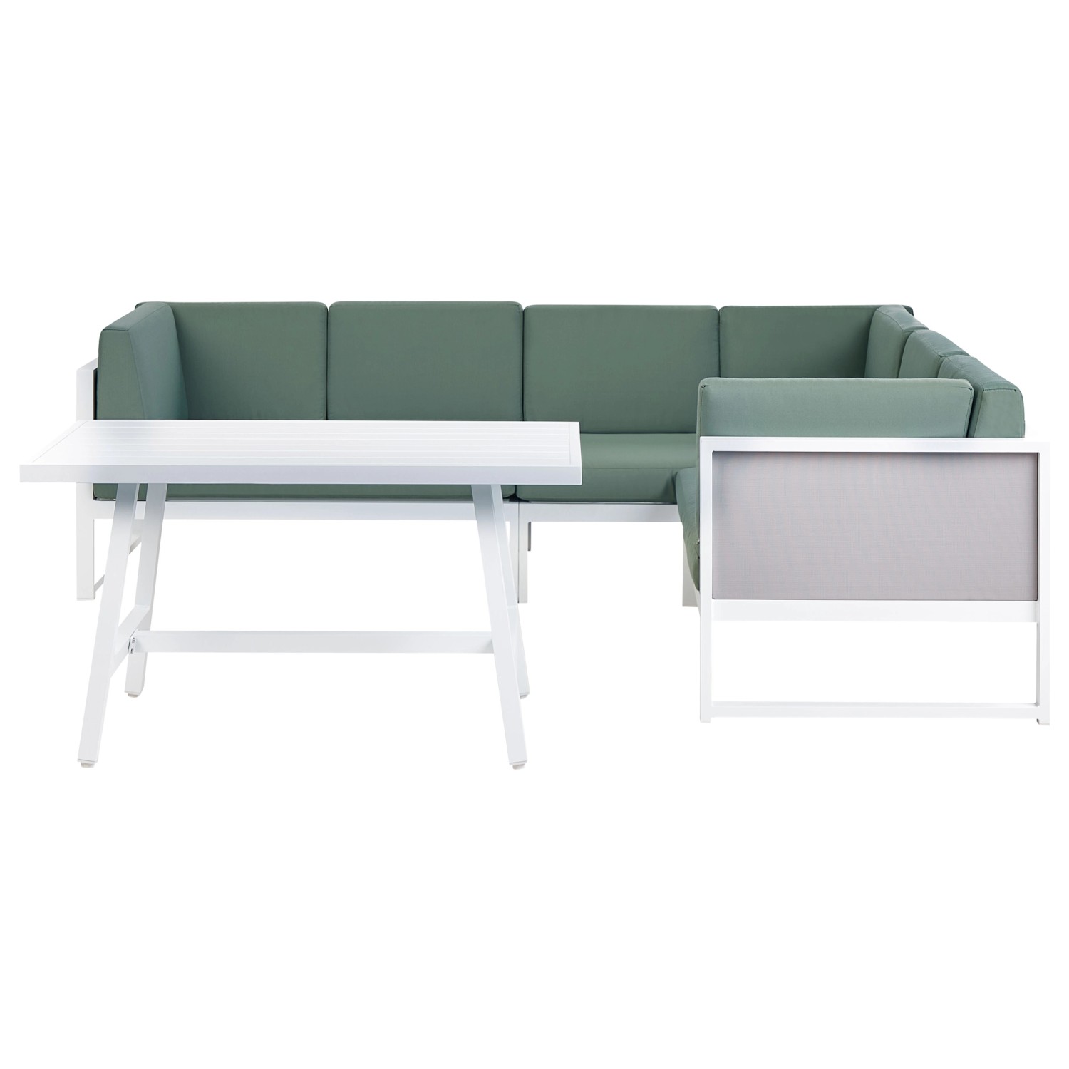 Beliani Lounge Set CASTELLA/FRATTE Grün Weiss Grau