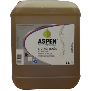 Aspen Bio-Kettenöl 5 l Kanister für Kettensägen, mit Haftzusatz.