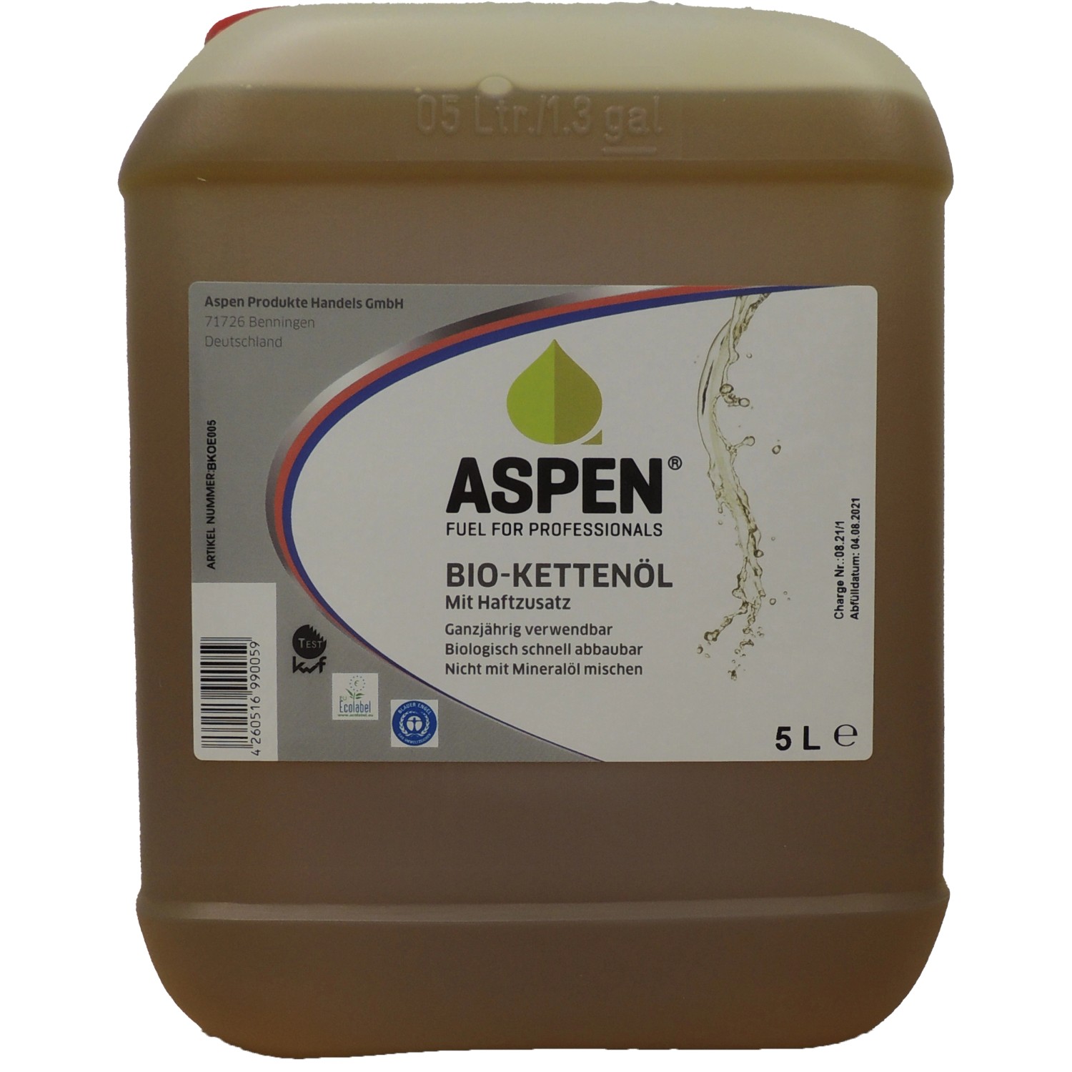 Aspen Bio-Kettenöl mit Haftzusatz 5 l