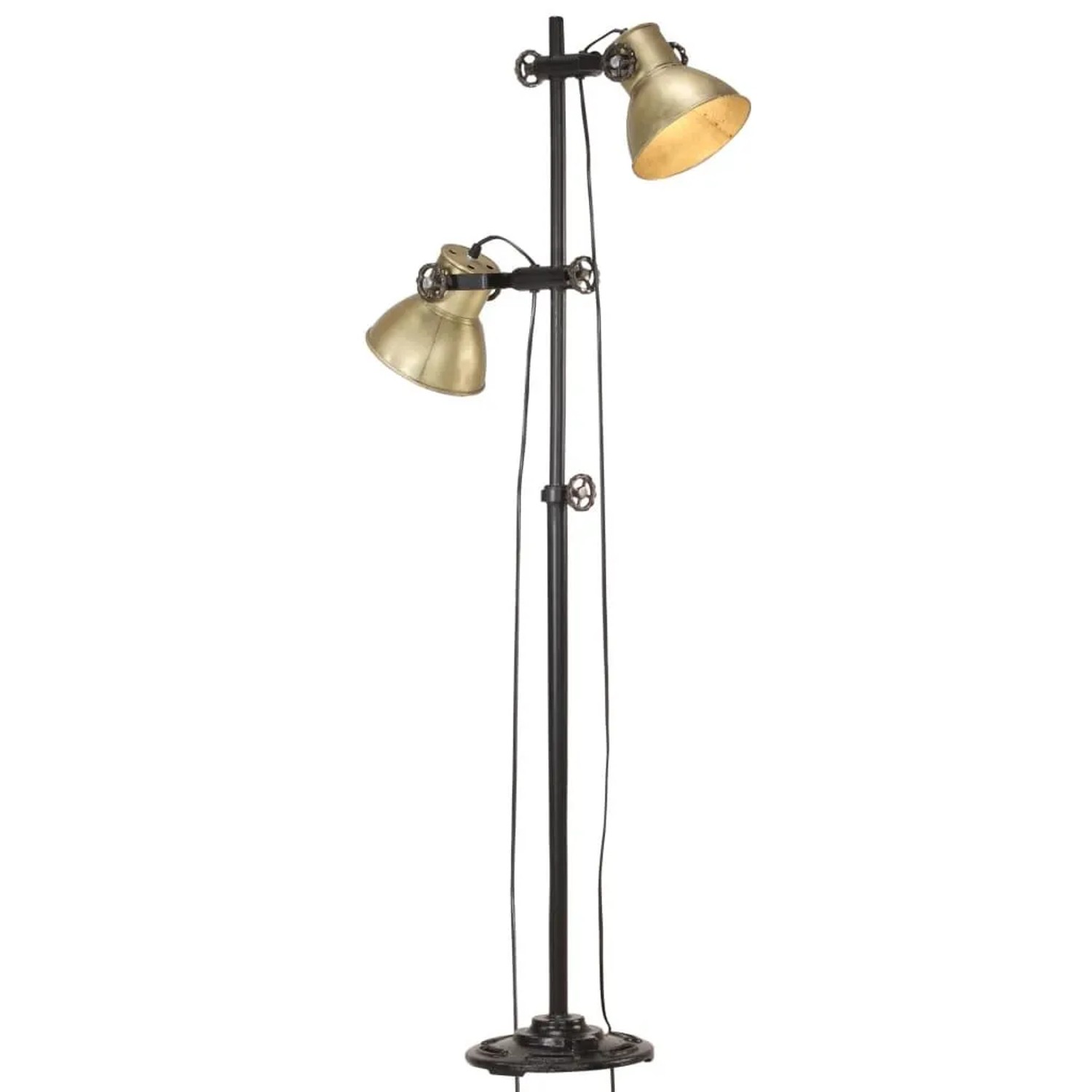 vidaXL Stehlampe 2 Flammig Messing E27 Gusseisen 320584