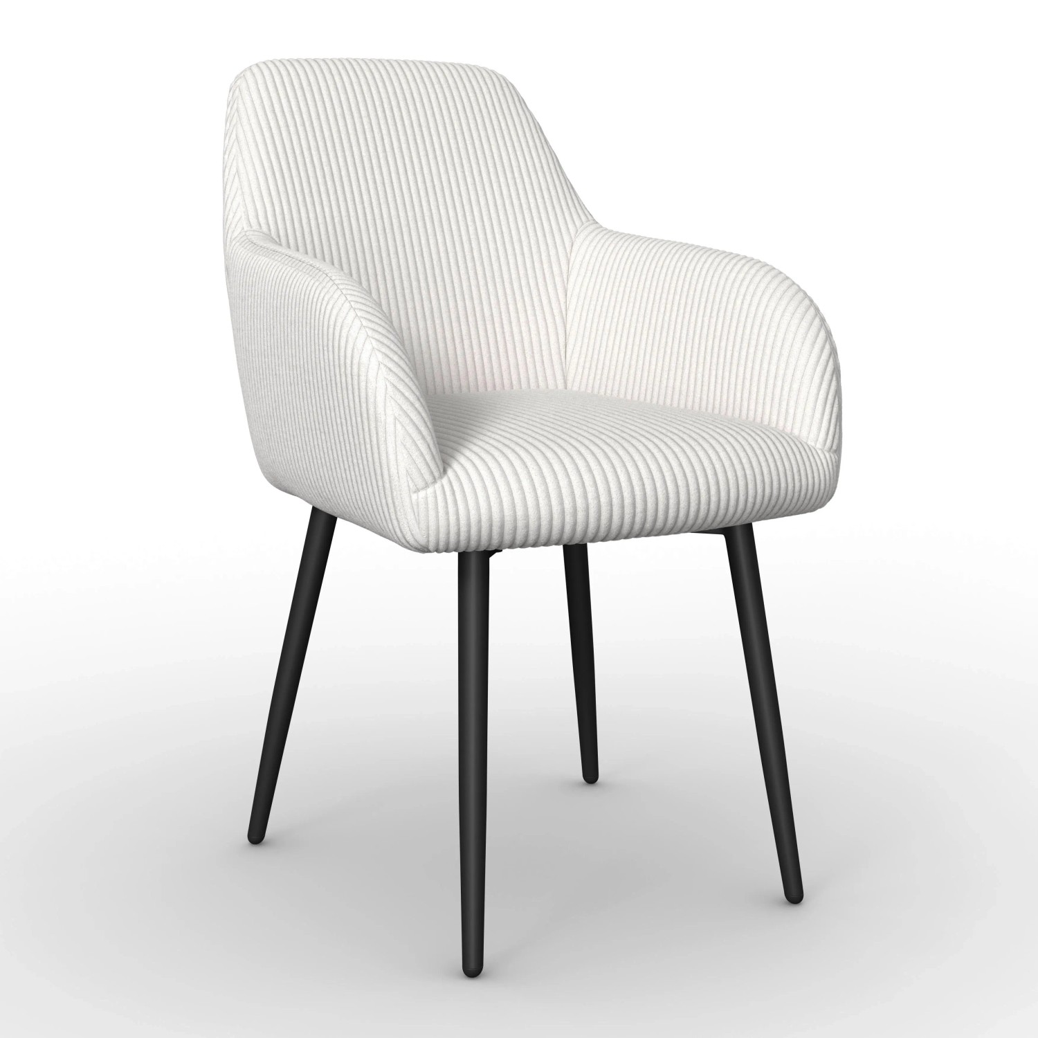 Bessagi Home Armlehnstuhl Alani Creme Cord Gepolstert