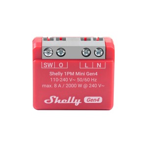Shelly Smart-Relais Unterputz 1PM Mini Gen4 Rot