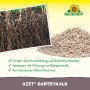 Neudorff Azet Gartenkalk Granulat und gesunde Pflanzenwurzeln im Boden. Fördert Wurzelbildung und Bodenfruchtbarkeit.