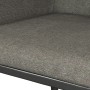 Detailansicht: Anthrazitfarbener Gartenstuhl Pacora mit Polyspun-Bespannung und Aluminiumgestell.