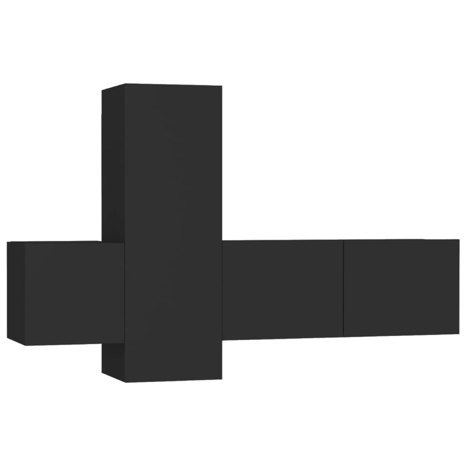 vidaXL 3-Tlg TV-Schrank-Set Schwarz Holzwerkstoff 3078759 günstig online kaufen