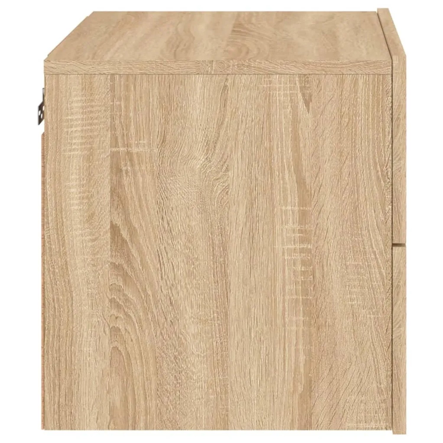 Wand-Nachttisch Sonoma-Eiche mit LED, 2er-Set. Schwebender Nachttisch aus Holzwerkstoff.