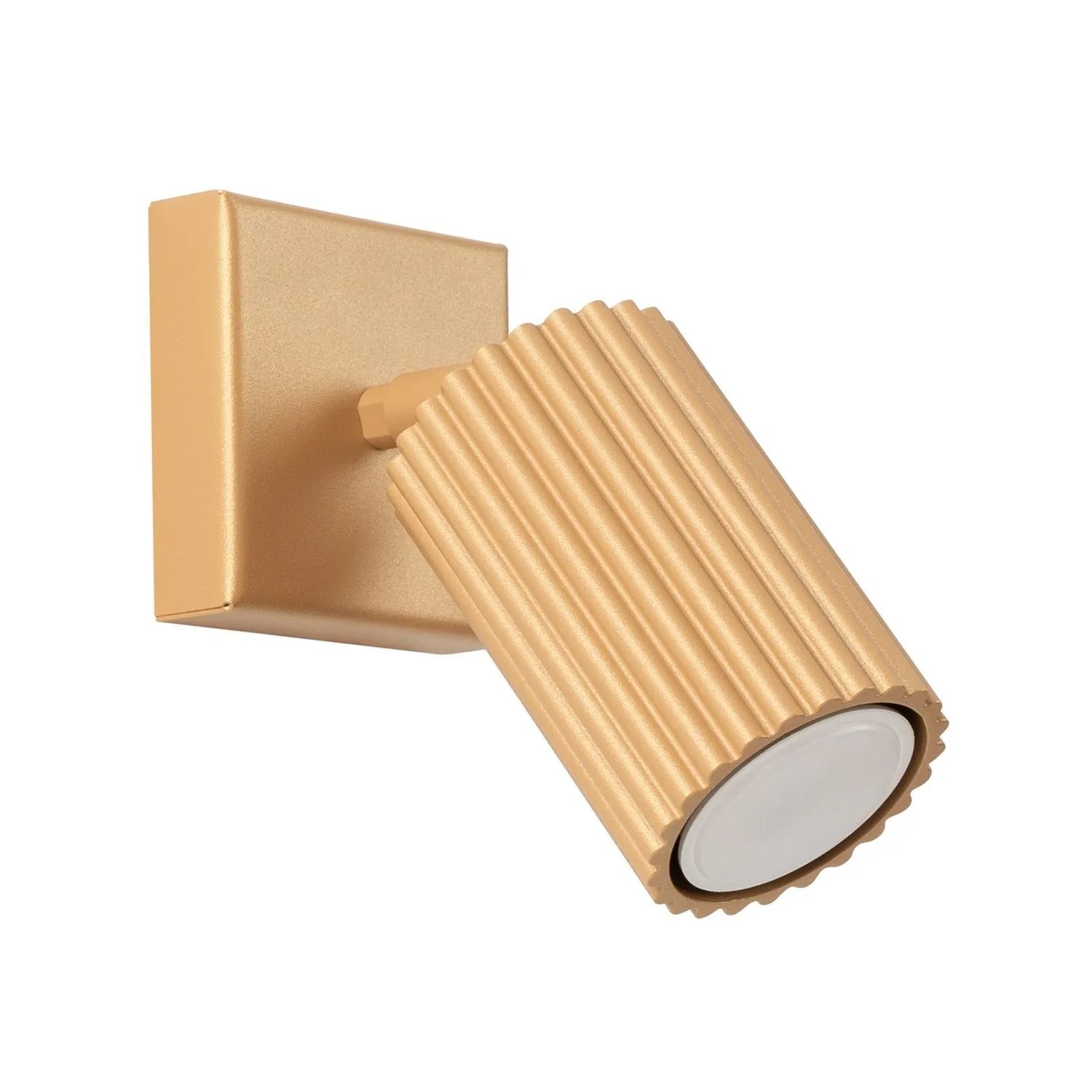 Licht-Erlebnisse Spot Lampe Wand 8 CM Breit Aluminium In Gold GU10 Modern