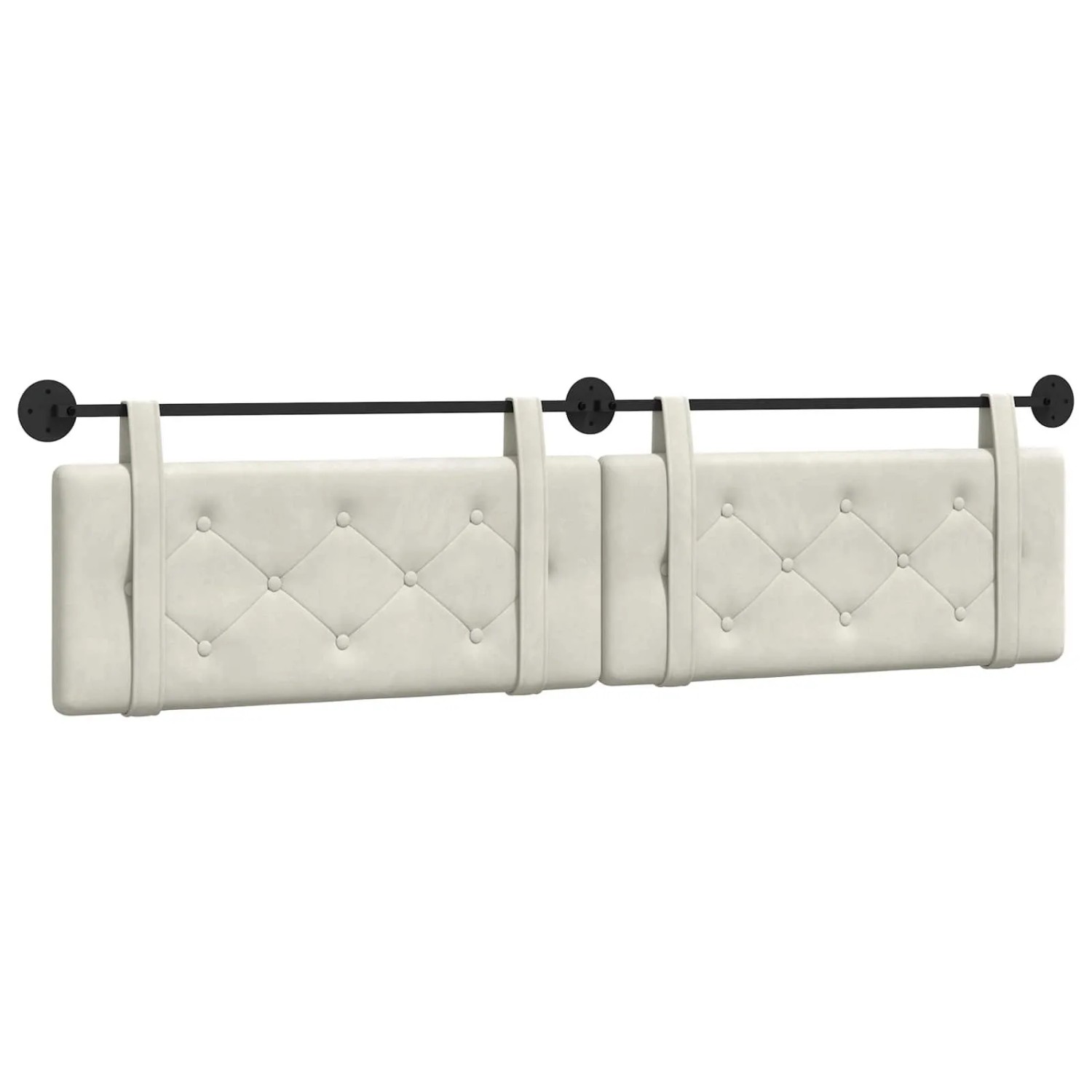 vidaXL Hängevorderseite Wandmontiert Creme 210 x 55 x 5 cm Samt 42031753