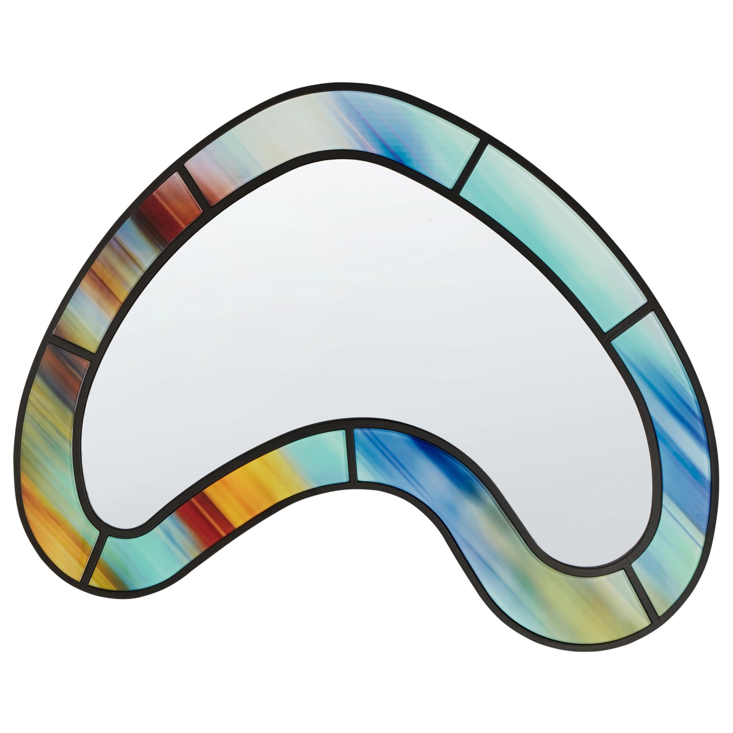 Beliani Wandspiegel BOUVRON Bunt Schwarz 2x80x60