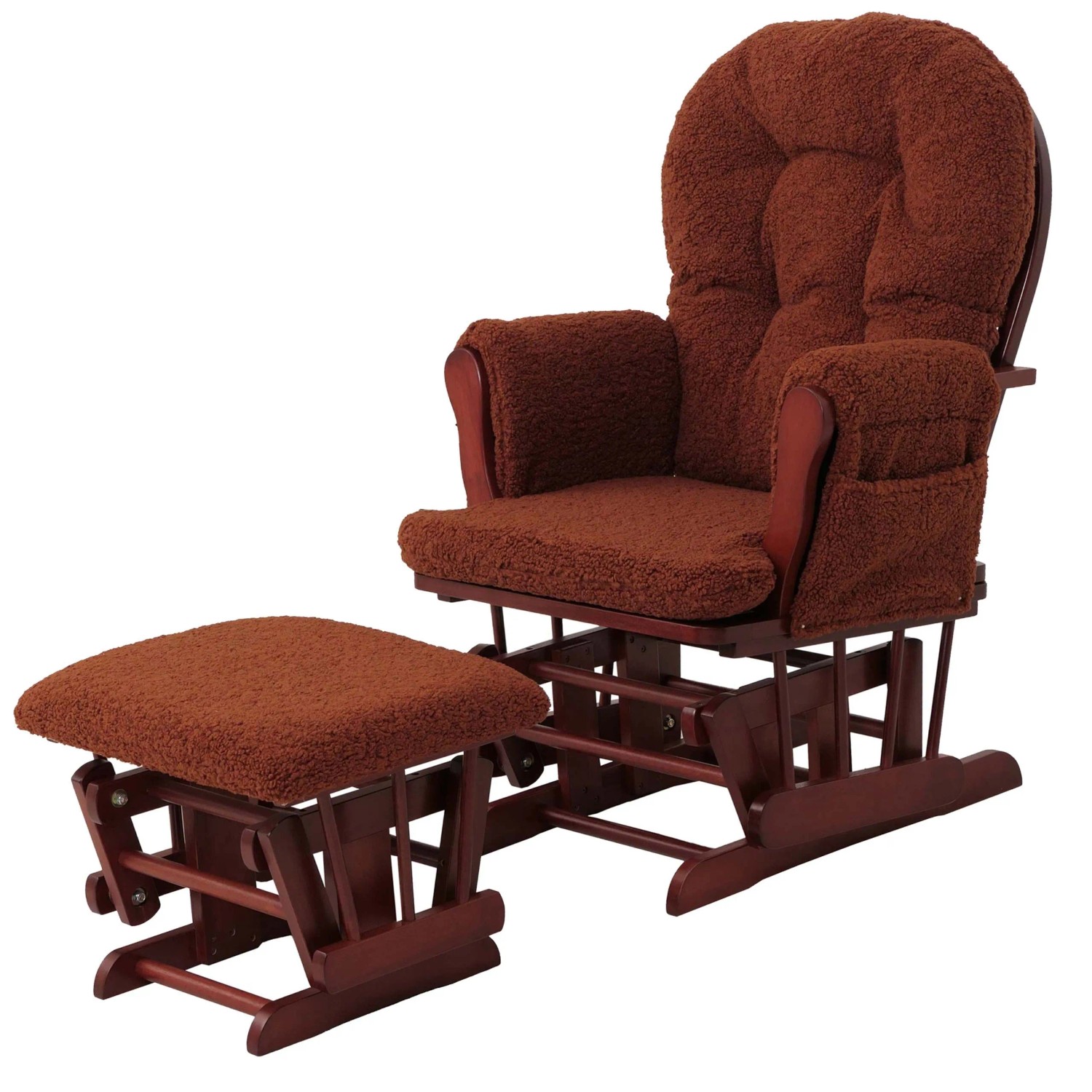 Mcw Relaxsessel C76 Stoff Bouclé Öko-Tex Rostbraun Gestell Dunkel