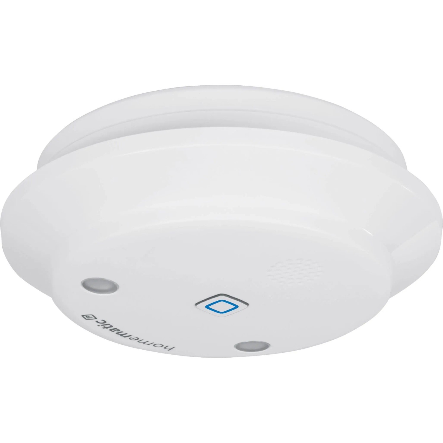 Weiße Homematic IP Alarmsirene für Innenräume, Teil der Hausautomation.
