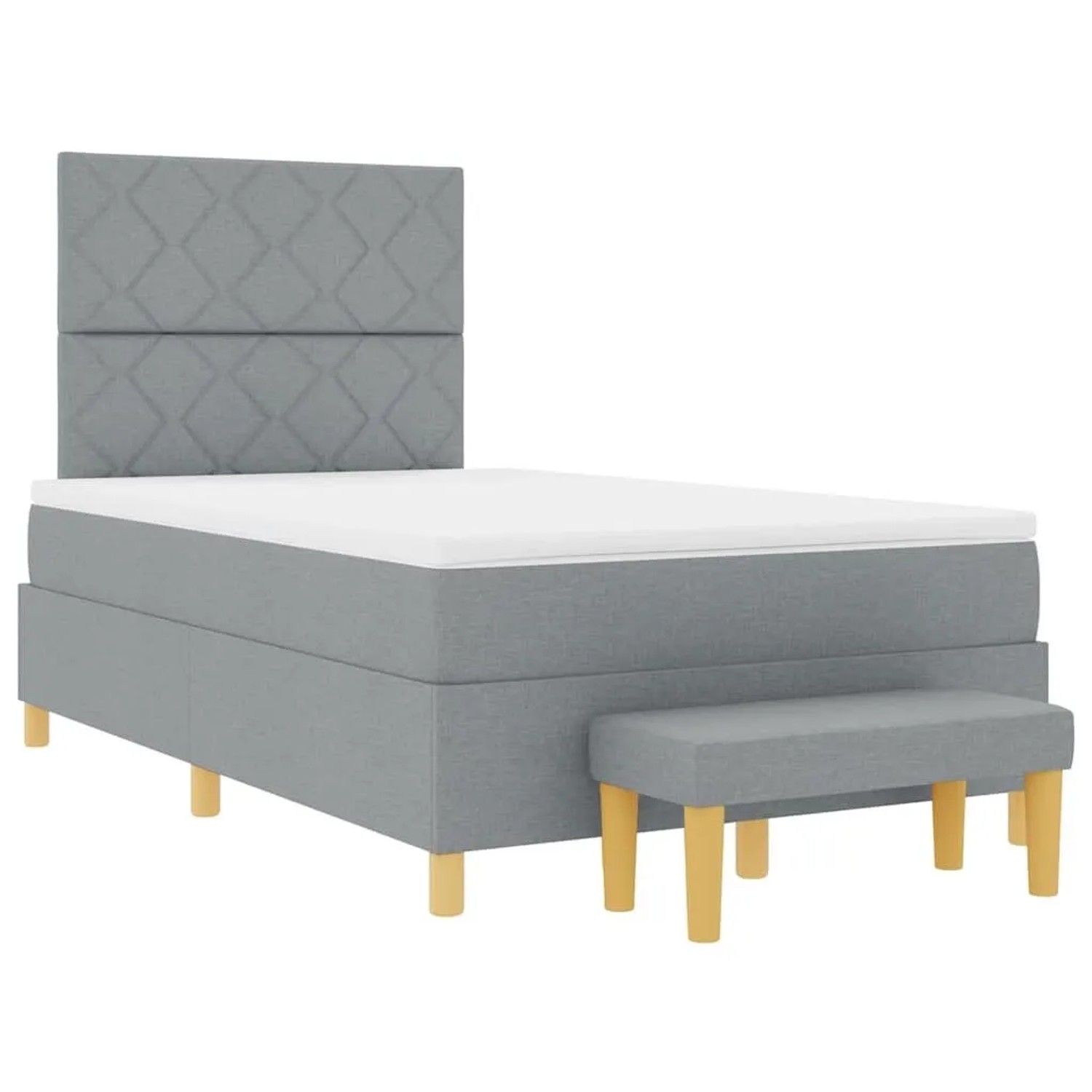 vidaXL Boxspringbett mit Matratze Hellgrau 120 x 200 cm Stoff 3344366 günstig online kaufen