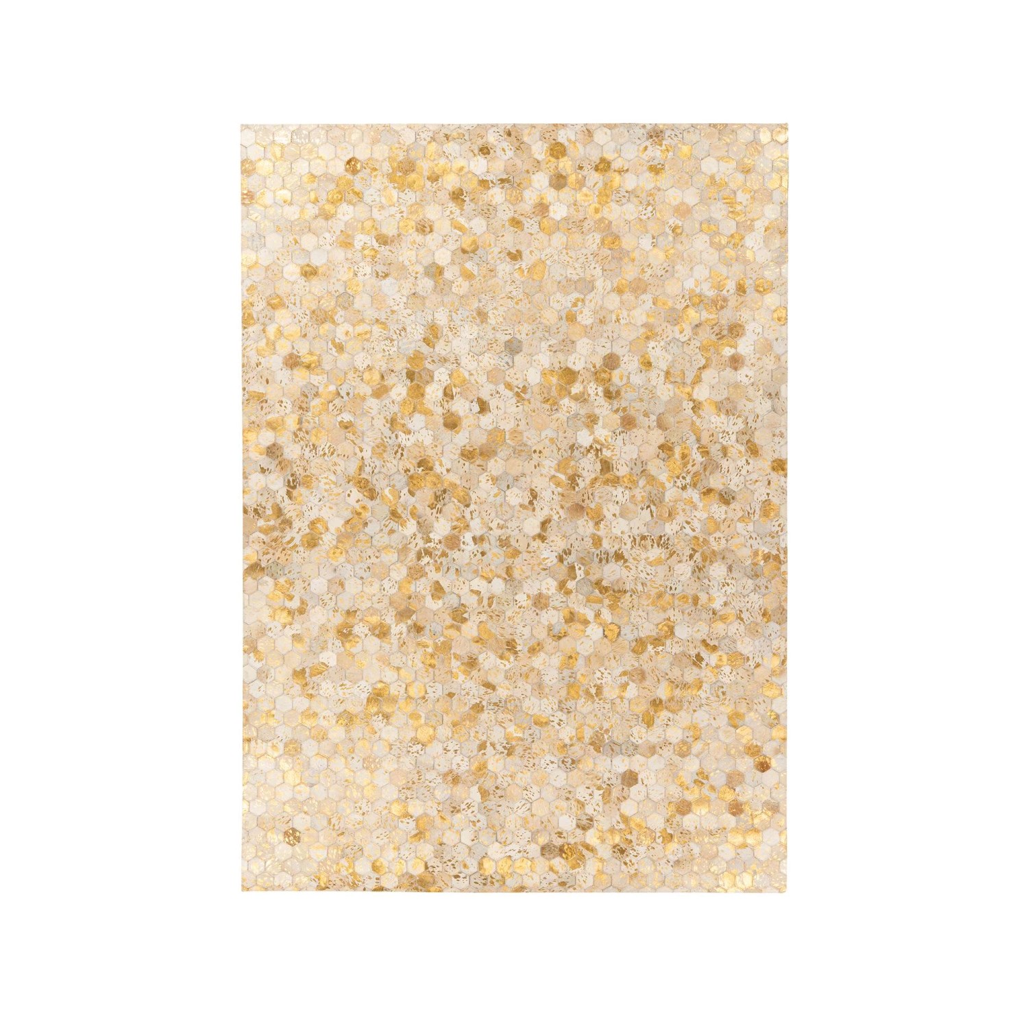 MeGusta Flachflor Teppich Gold Leder 120x170 cm Fátima