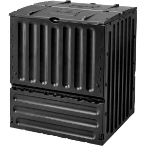 Schwarzer Garantia Komposter Comfort Eco-King mit 600 l Fassungsvermögen.