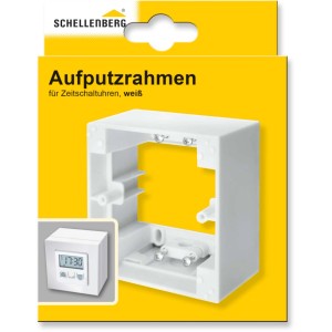Schellenberg Aufputzrahmen, eckig, weiß. Für Rollladenantriebe und Zeitschaltuhren.