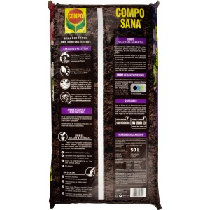 Sack Compo Sana Rhododendronerde, 50 l, für Rhododendren, Hortensien und andere säureliebende Pflanzen.