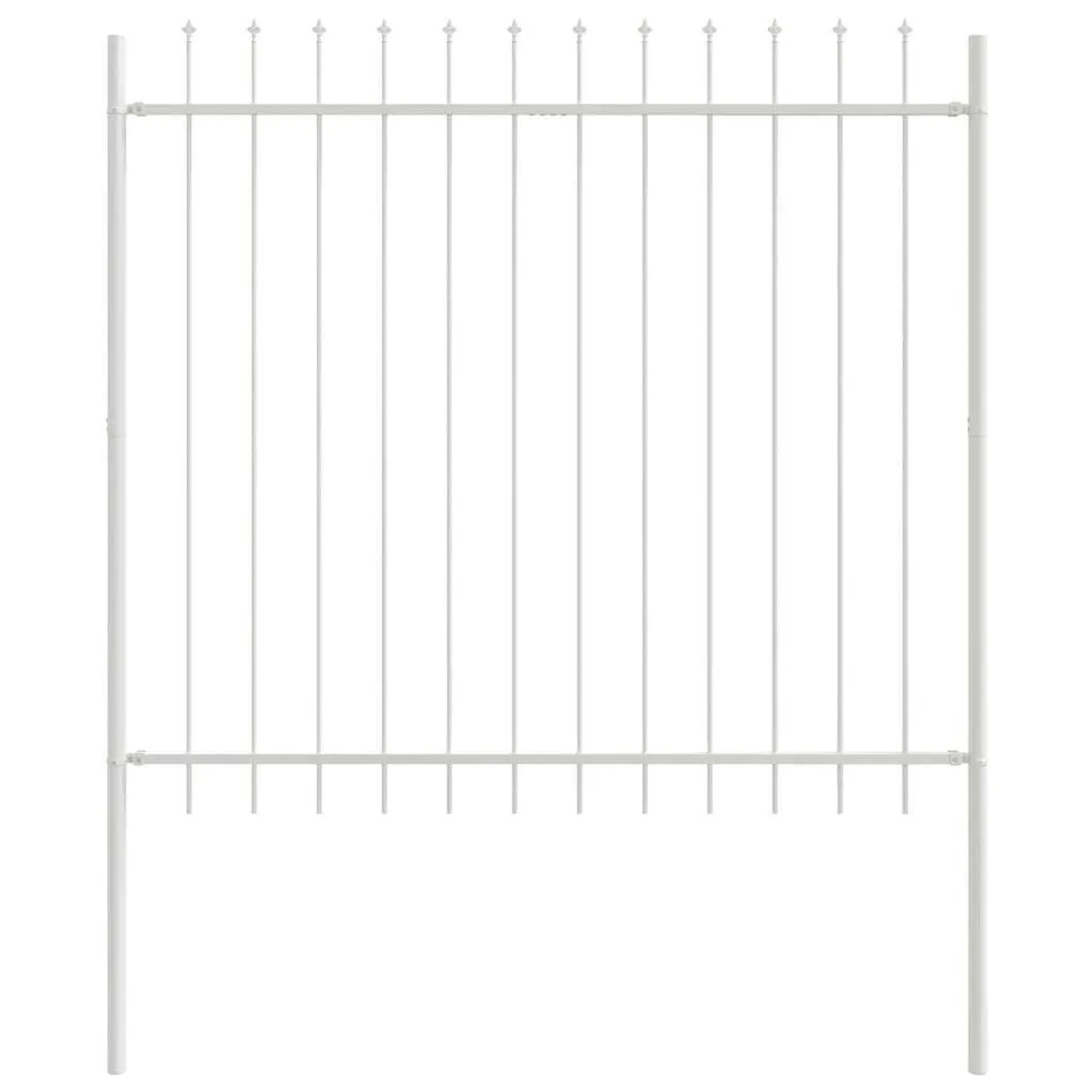 vidaXL Gartenzaun Weiß 13,6 x 1,5 m Pulverbeschichteter Stahl 3334162 günstig online kaufen