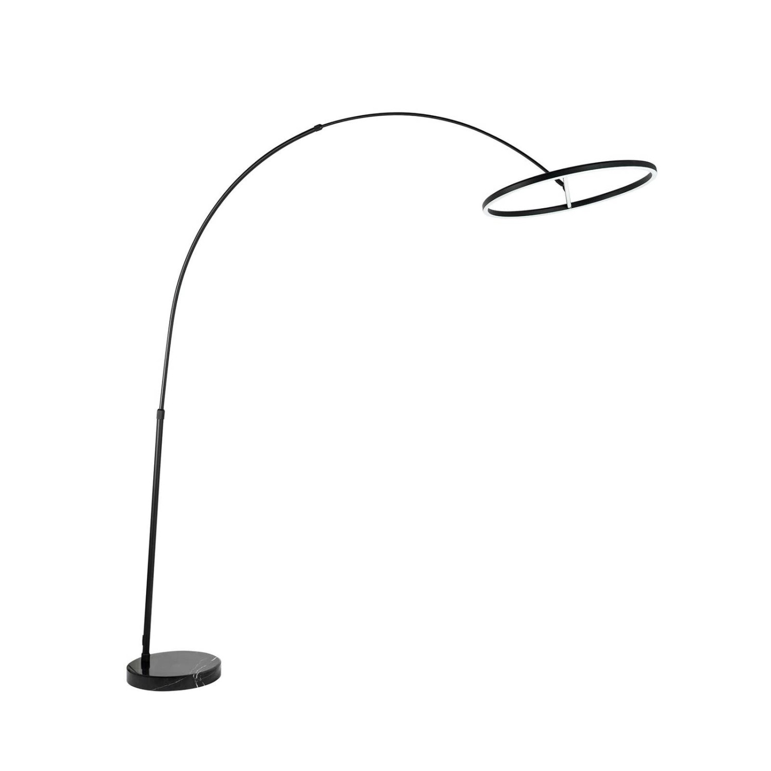 Lucande LED Stehlampe Bogenleuchte Virvera 5257021 Modern in Schwarz aus Aluminium 1-flammig Wohnzimmerleuchte