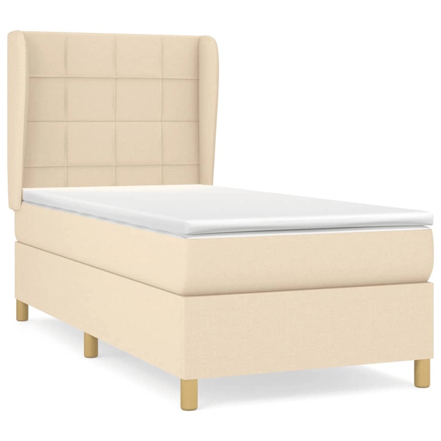 vidaXL Boxspringbett mit Matratze Creme 90x200 cm Stoff 3128498 günstig online kaufen