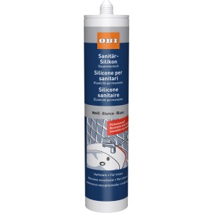 OBI Sanitär-Silikon, weiß, 310ml Kartusche für Bad, Küche und WC.