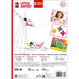 Marabu KiDS Künstler Mal- und Bastelpapier, DIN A4, 20 Blatt, zum Malen und Basteln.
