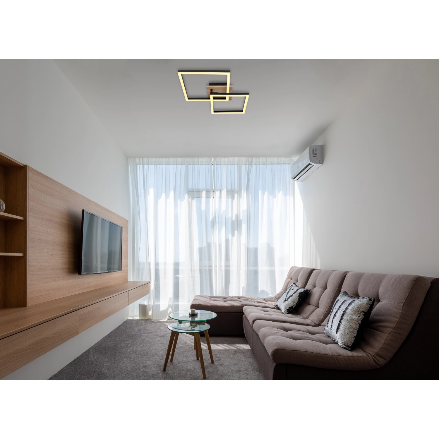 Globo LED-Deckenleuchte 1-flammig Schwarz matt 530 x 380 x 90 mm