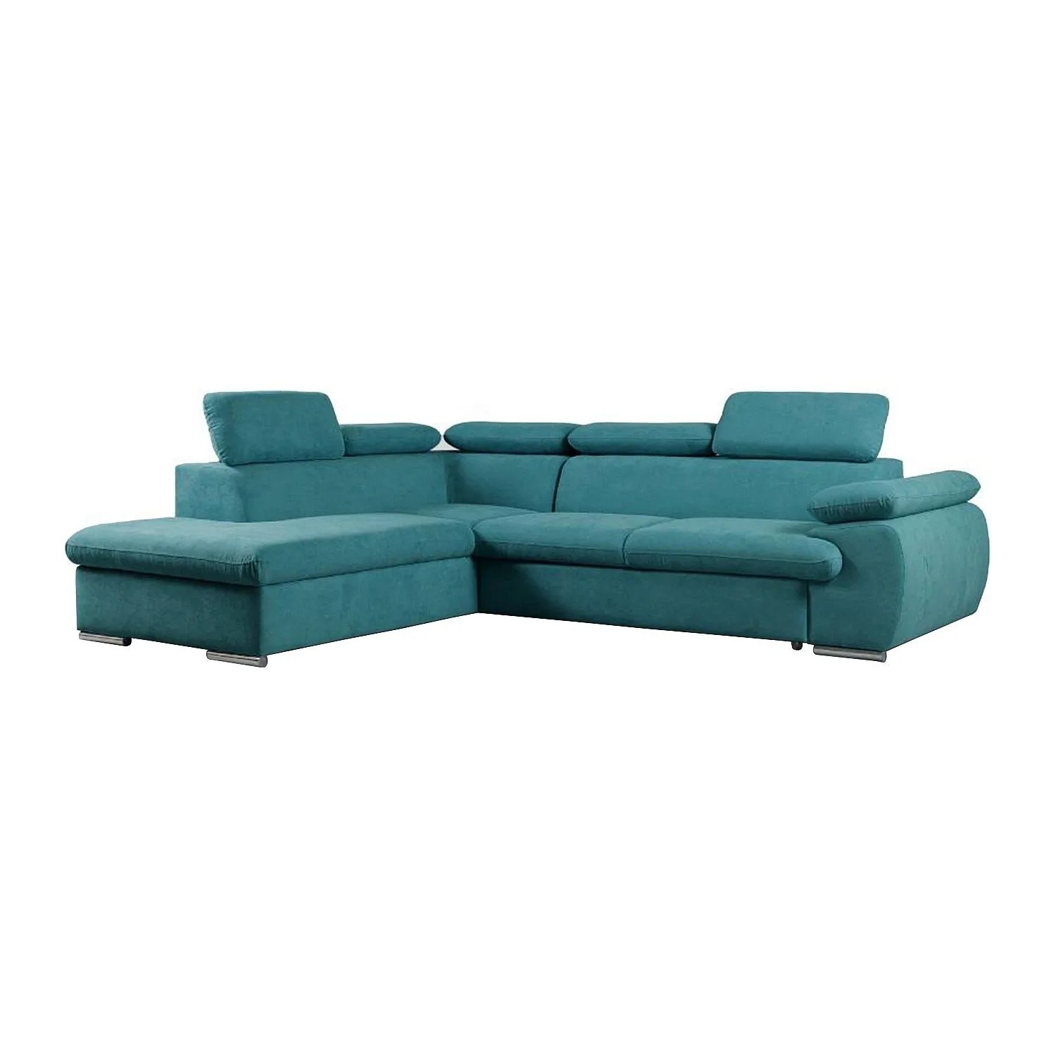 Vente-unique Schlafsofa Fabien Türkisblau 271 cm