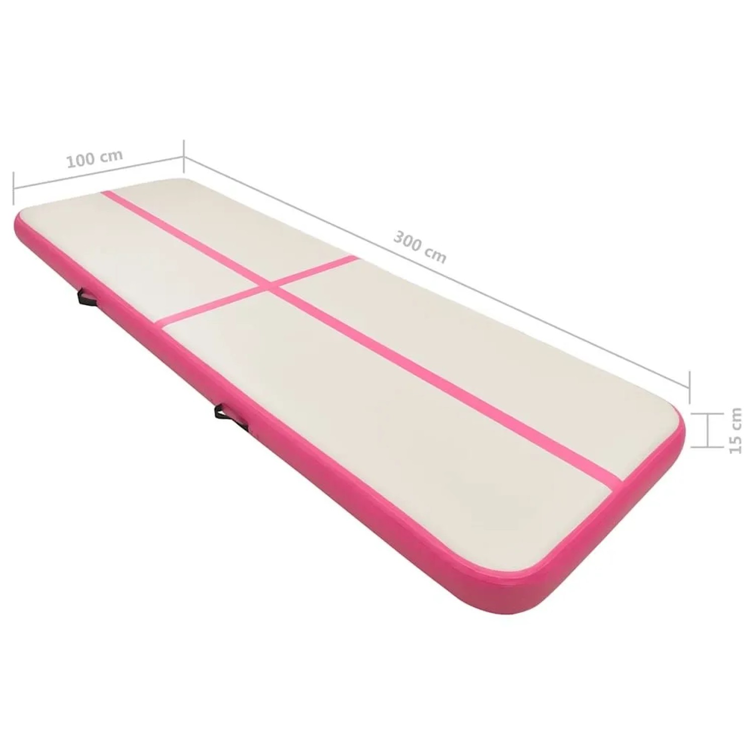 vidaXL Aufblasbare Gymnastikmatte mit Pumpe 300x100x15 cm PVC Rosa 92658_16