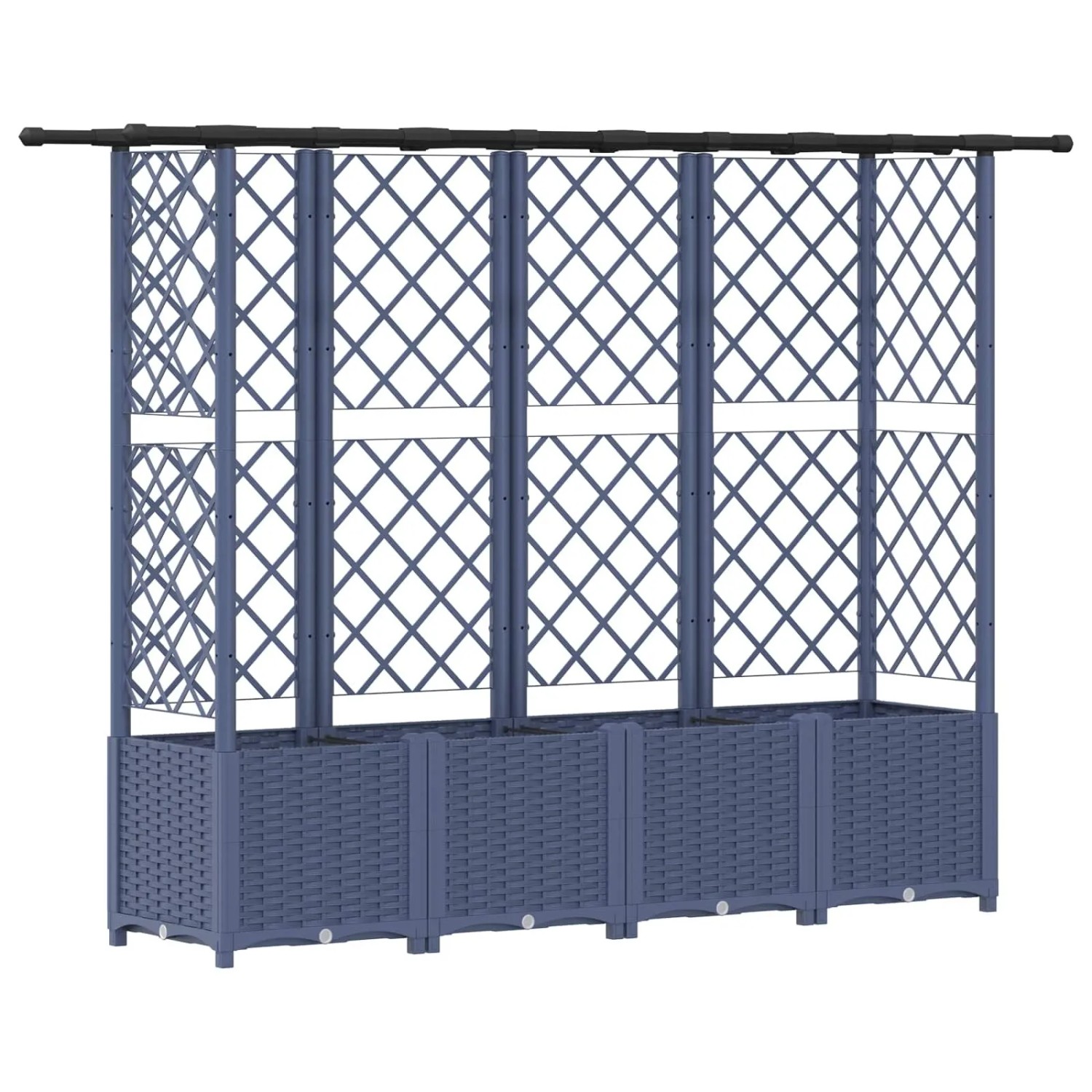 vidaXL Hochbeet mit Rankgitter und Dach Grau 202 x 40 x 138 cm PP 42032574