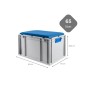 SparSet: Blaue Sitzbox Eurobox NextGen, 65 Liter, 40x60x36,5cm, mit Griffen. Aufbewahrungs- und Transportbox.