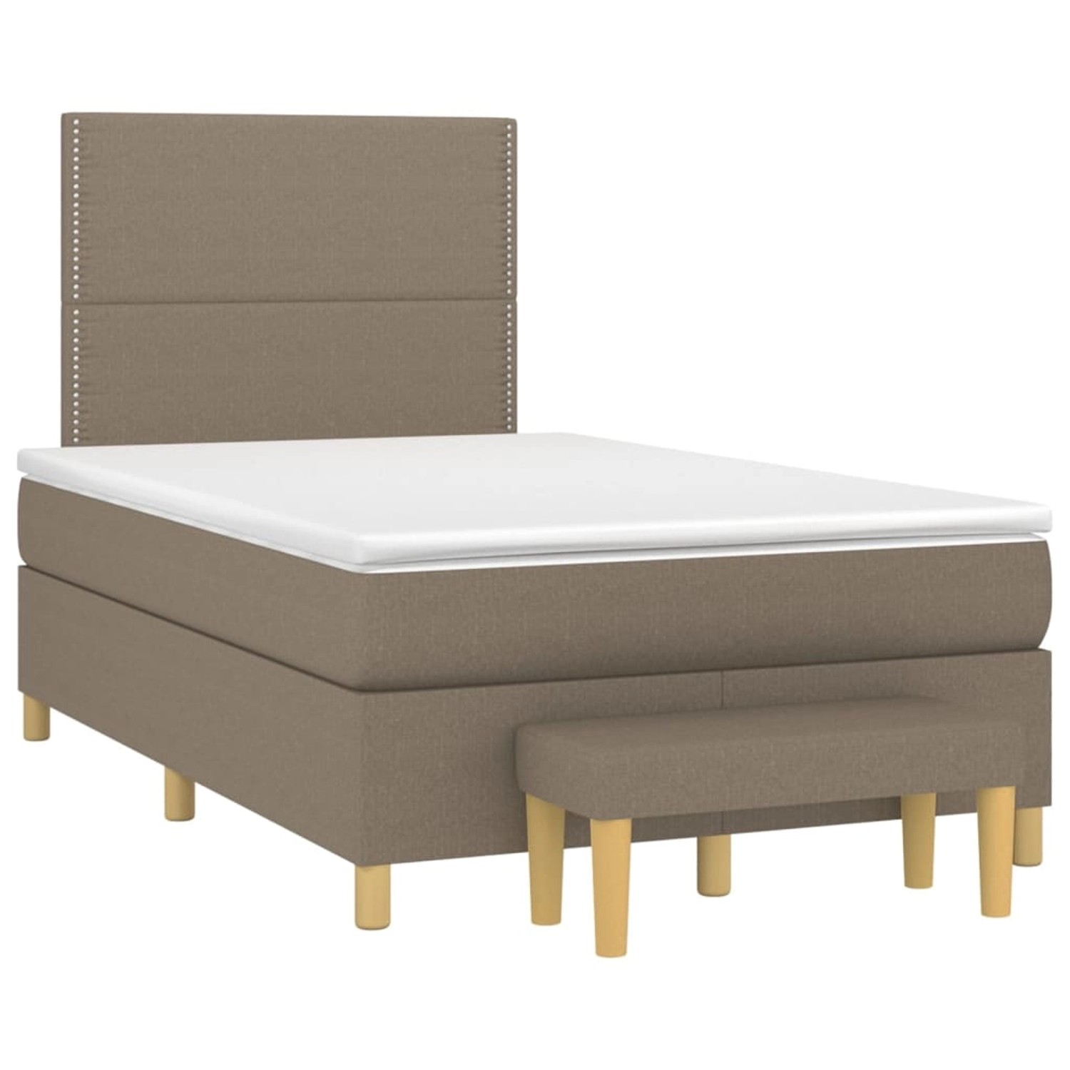 vidaXL Boxspringbett mit Matratze Taupe 120x190 cm Stoff2100650 günstig online kaufen