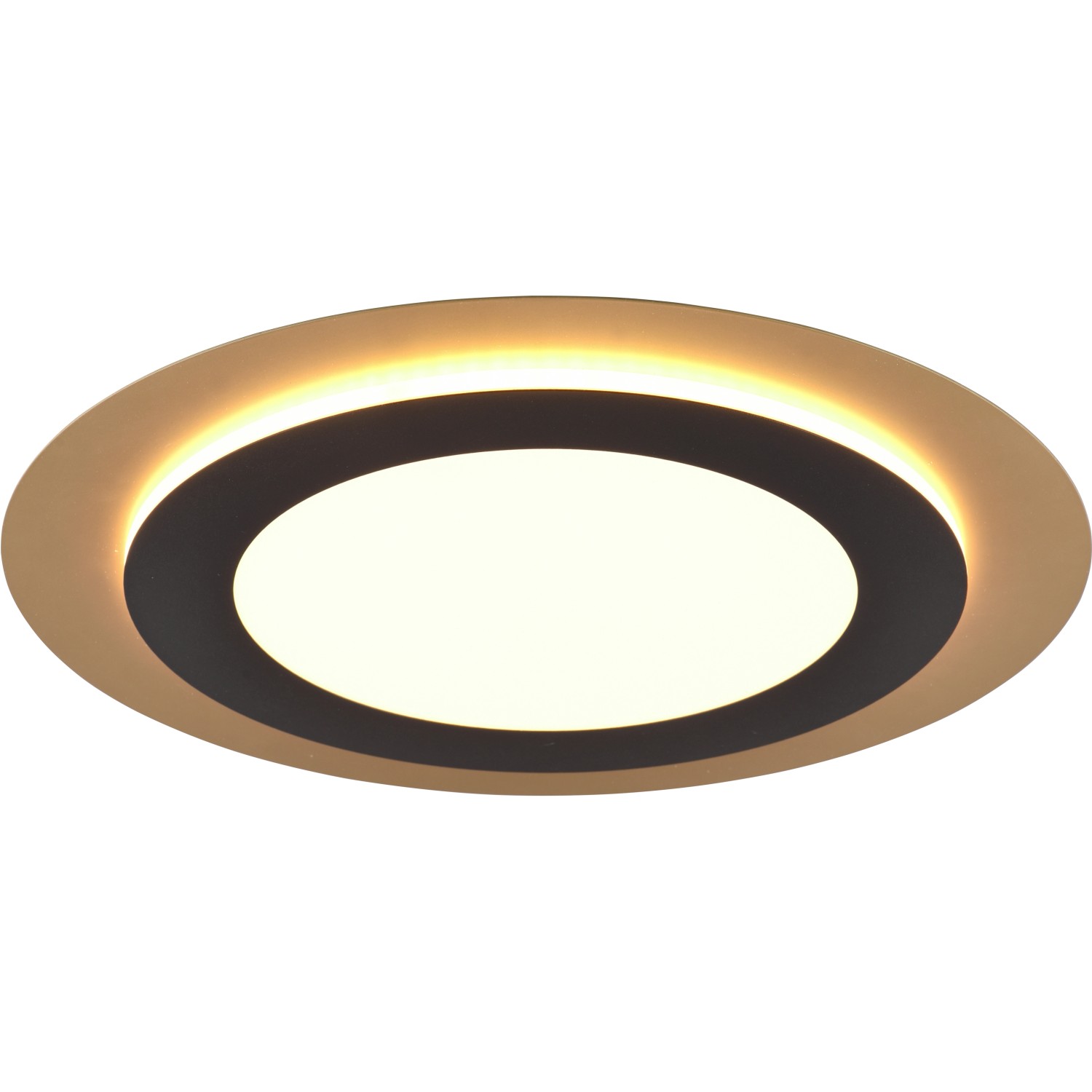 Trio LED Deckenleuchte Morgan 42 W Schwarz-Gold Ø 45 cm
