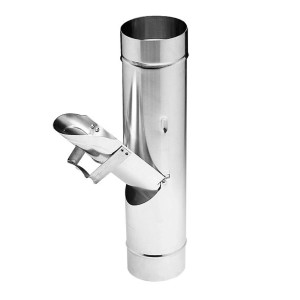 Zambelli Regenrohrklappe, Ø 100mm, verzinkt silber, zur Dachentwässerung und Regenwassernutzung.