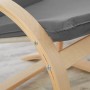 Detailaufnahme: Grauer Relaxsessel Homestyle4u mit hellem Holzgestell. Loungesessel für entspannte Stunden.