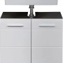 Weißer Trendteam Waschbeckenunterschrank LineSkinBD, 60 cm breit, mit Waschbecken.