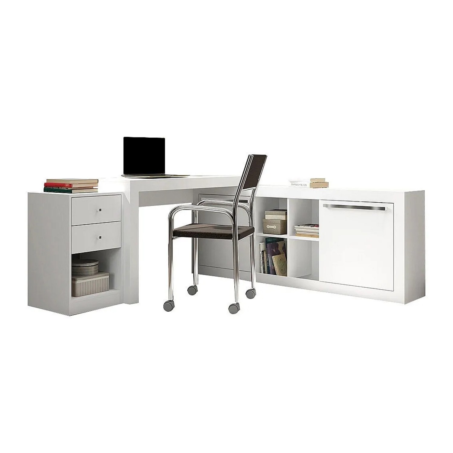 Vente-unique Schreibtisch Evan Weiß 159.9 cm