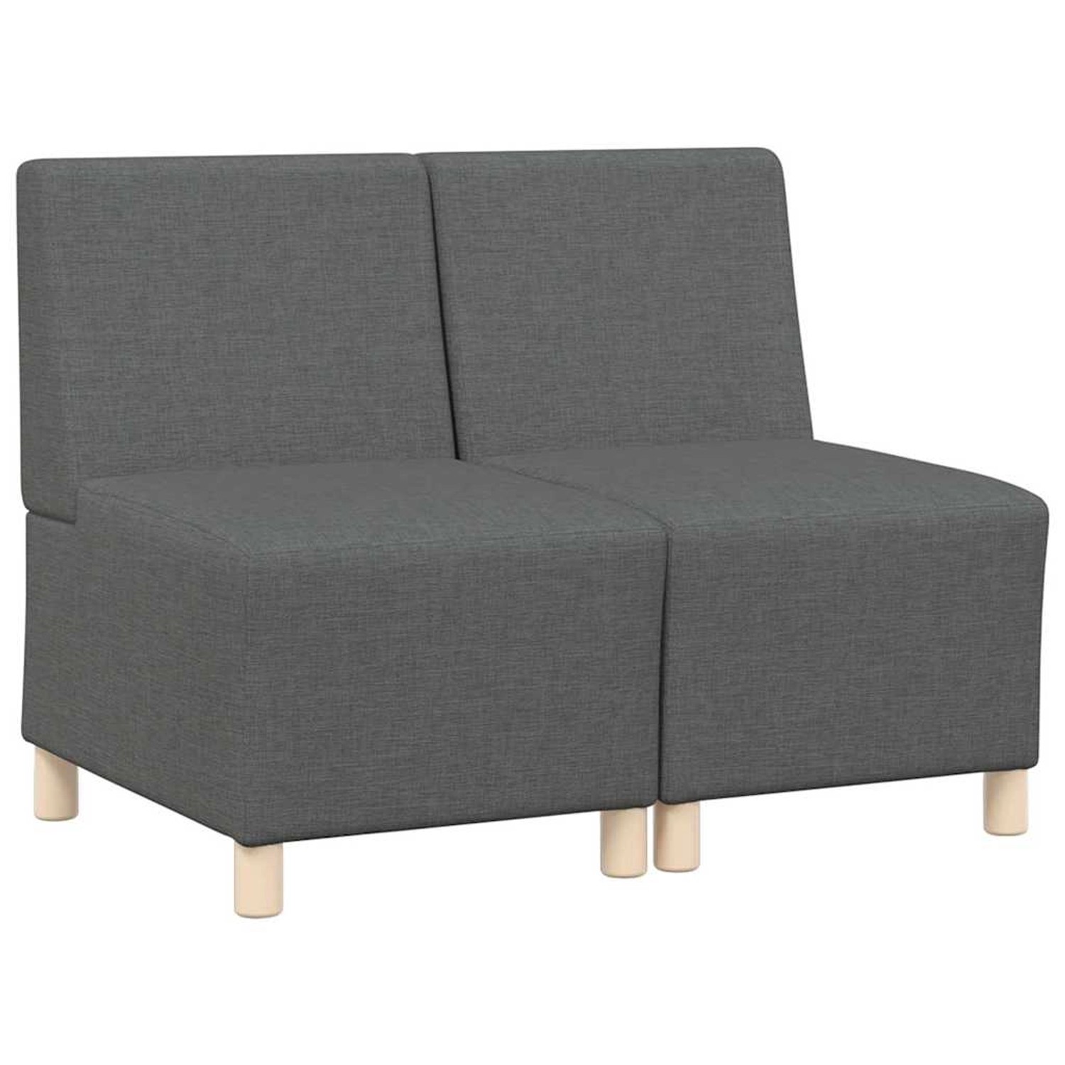 vidaXL Modulares Sofa ohne Armlehnen 2 Stk Dunkelgrau 55 x 74 x 82 cm Stoff günstig online kaufen