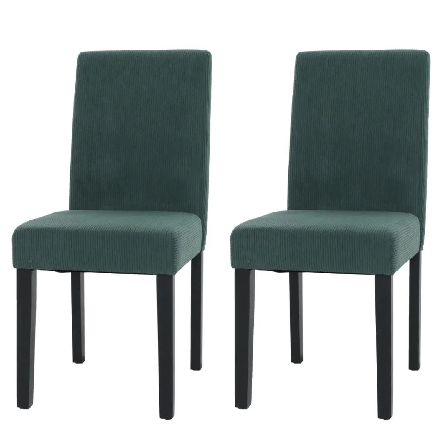 MCW Esszimmerstuhl Littau Cord 2er-Set Grün Dunkle Beine