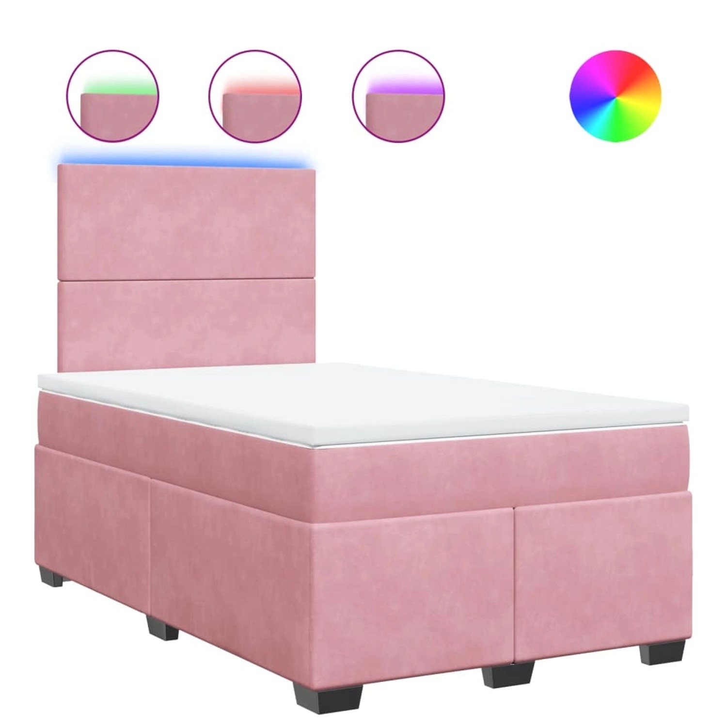 vidaXL Boxspringbett mit Matratze Rosa 120x190 cm Samt 3293157 günstig online kaufen