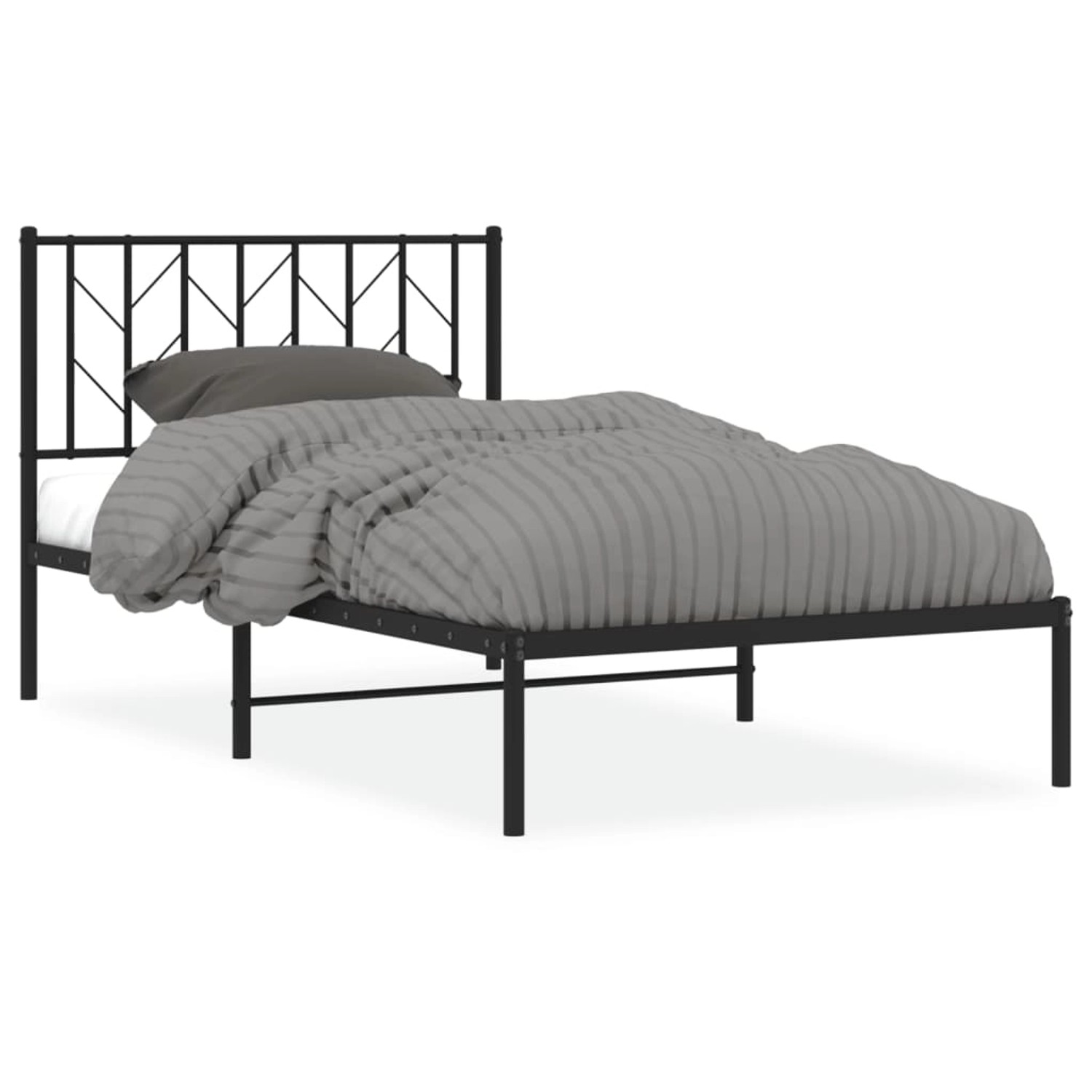 vidaXL Bettgestell mit Kopfteil Metall Schwarz 100x190 cm Modell 141933637 günstig online kaufen