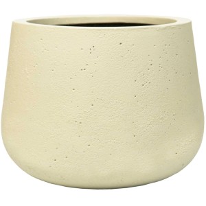 Vivanno Girar Blumentopf, 36 cm, Vesuvbeige, runder Pflanztopf für Innen- und Außenbereich.