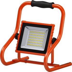LED-Arbeitsleuchte Worklight von Ledvance, 20W, mit Akku und orangefarbenem Gestell.