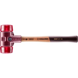 Halder Simplex Schonhammer Ø 60 mm Plastik Rot mit Tempergussgehäuse